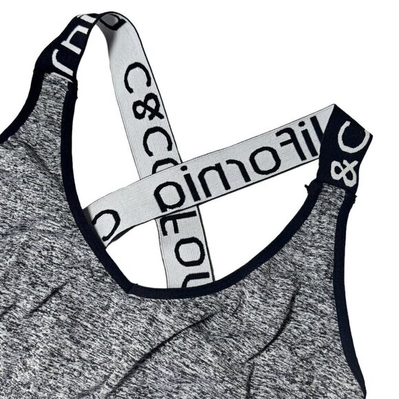 C&C California Cross Back Grey Sports Bra Sz. L - Picture 3 of 8